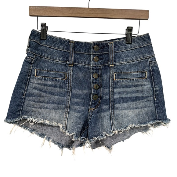 American Eagle Outfitters Pants - American Eagle Outfitters‎ Blue Jean Shorts Distressed Frayed Hem